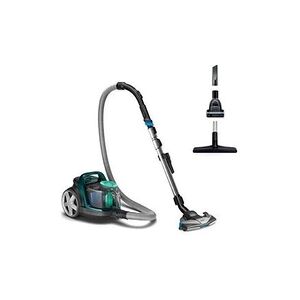 Philips fc9555/09 aspirateur powerpro active 650 w - 76 db - brosses triactive+ et sols durs - mini turbo-brosse - vert opale - Publicité