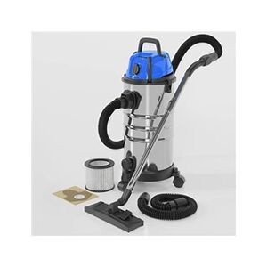 Timbertech Aspirateur Industriel - 30 l, Fonction de Soufflage, 2300 W, 3 Filtres, avec Kit de Nettoyage, en Bleu - Aspirateur à Sec et Humide, Aspirateur Eau - Publicité