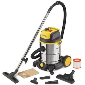 Aspirateur Eaux et poussières Stanley 1600W Avec prise 230V Cuve INOX 30L Filtre Hepa Embouts Sac - Publicité