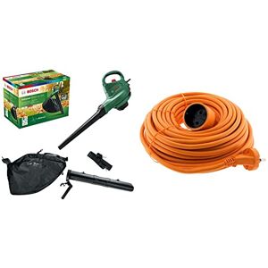 Aspirateur/Souffleur/Broyeur de Feuilles Bosch UniversalGardenTidy 2300 (2 300 W, Sac de Collecte de 45 L, Vitesse Variable) & Zenitech Prolongateur 16A HO5VV F 2X 1,5 2P sans Terre Orange 20m - Publicité