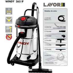 Pro - Aspirateur eau et poussières en inox 2400W 65L 130l/s - WINDY 265 IF Lavor - Publicité