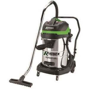 Ribimex Aspirateur Bidon Inox 2x1000 W 60 Litres