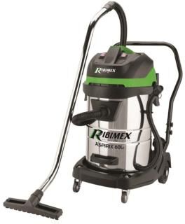 Ribimex Aspirateur Bidon Inox 2x1000 W 60 Litres