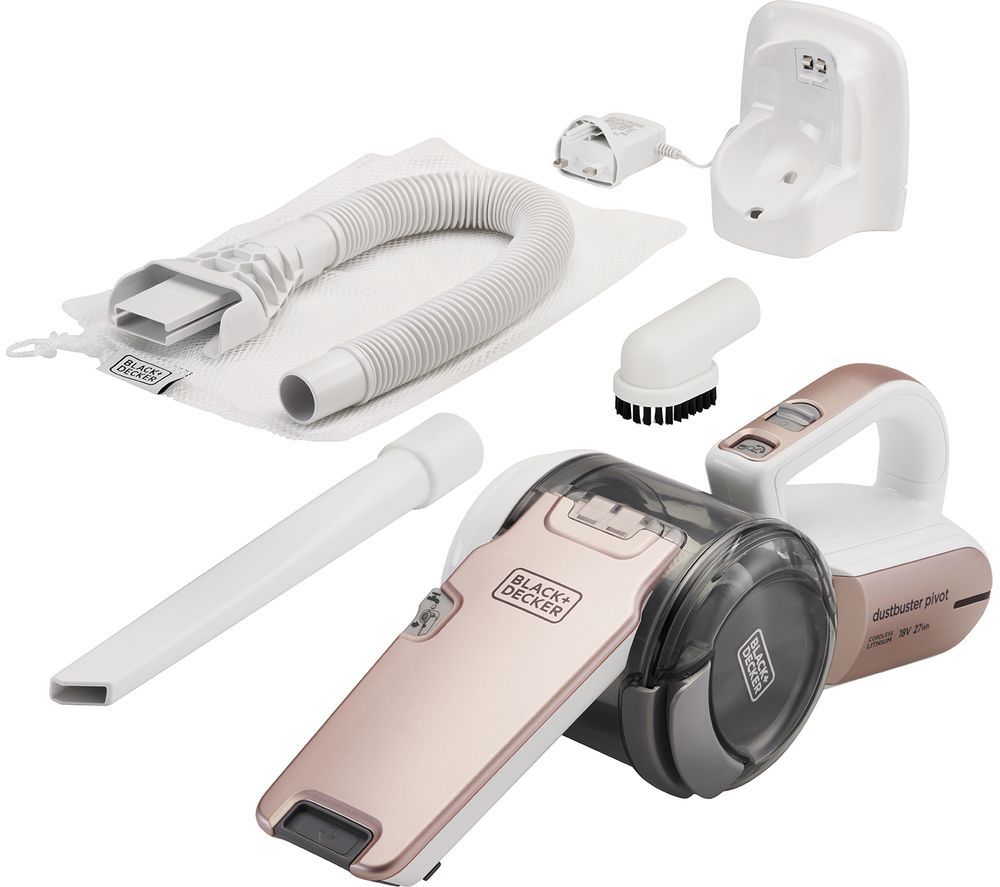 Black & Decker Dustbuster Pivot PV1820LRGP-GB Handheld Vacuum Cleaner - Rose Gold, Black