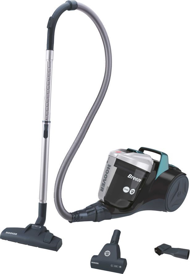 Hoover Breeze Pets BR71 BR02 Cylinder Bagless Vacuum Cleaner - Black, Green &amp; Grey, Black