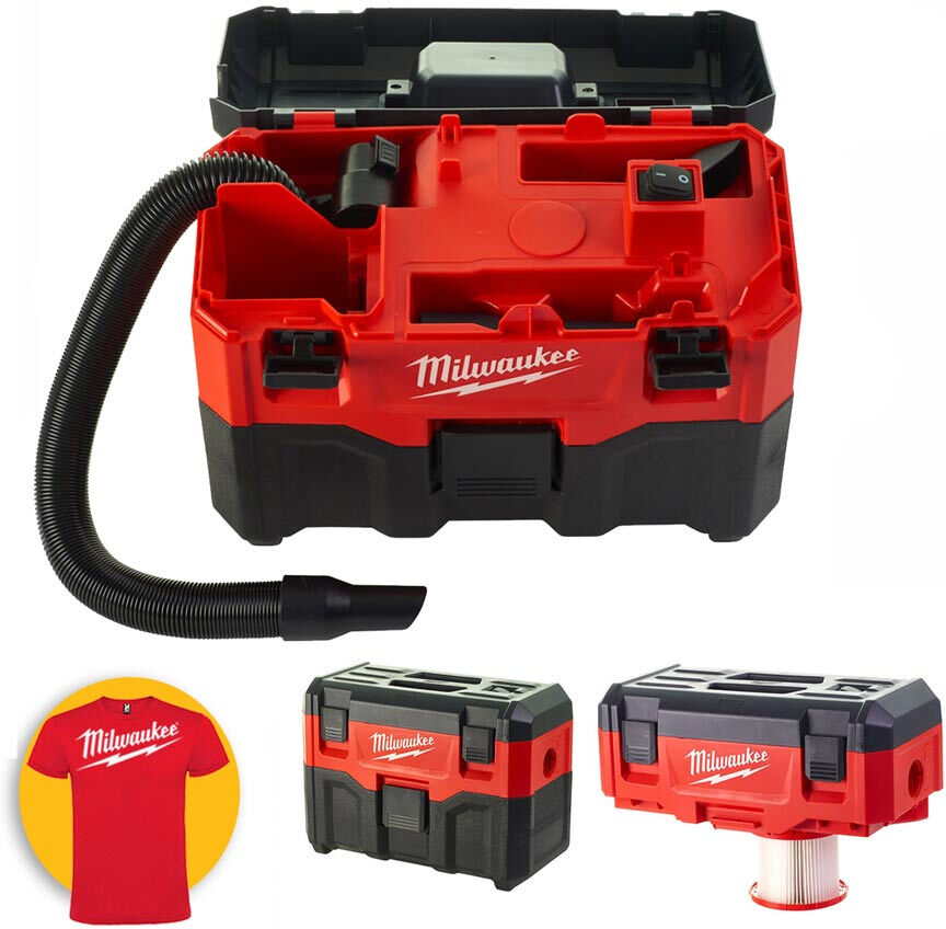 Milwaukee M18 VC-2 - Aspiratore liquidi/solidi a batteria 18V - solo corpo macchina