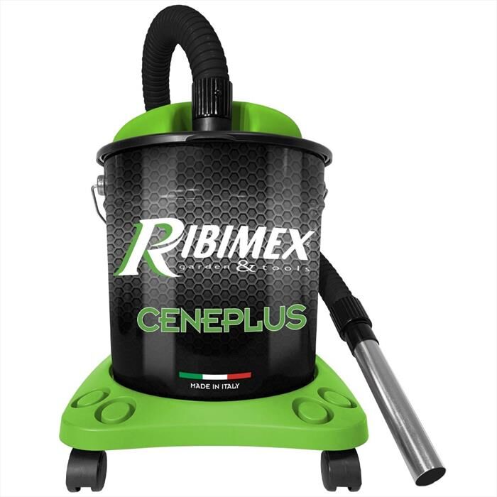 RIBIMEX Aspirapolvere A Bidone Ceneplus-nero/verde