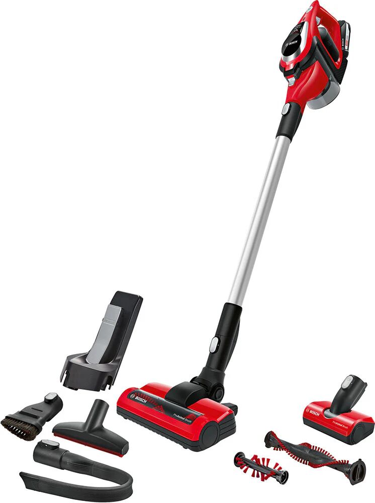 Bosch Serie 8 BBS81PET aspirapolvere senza filo Rosso Senza sacchetto