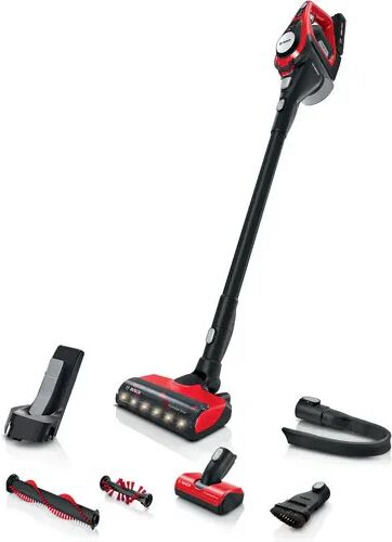 Bosch Serie 8 BBS8214PET aspirapolvere senza filo Nero, Rosso Senza sacchetto