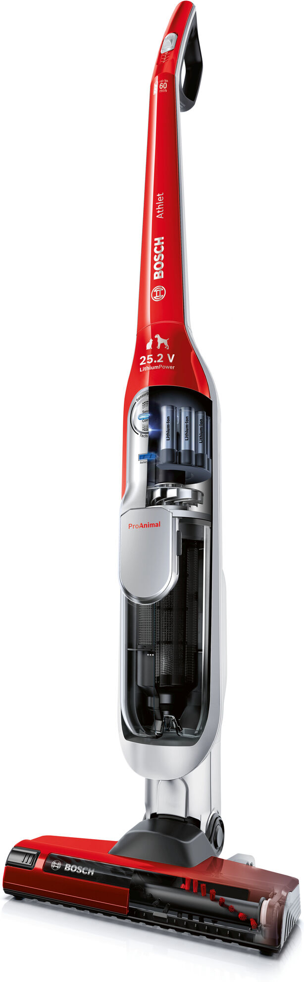 Bosch BCH6ZOOO scopa elettrica Aspirapolvere a bastone Batteria Secco Senza sacchetto 0,9 L Rosso [BCH6ZOOO]