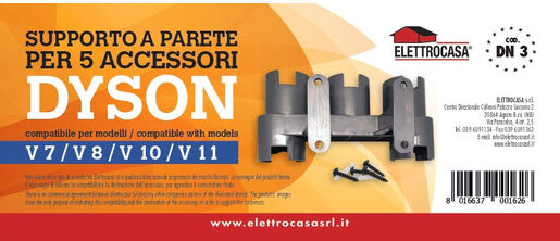 Elettrocasa DN 3 Aspirapolvere portatile Supporto per accessori