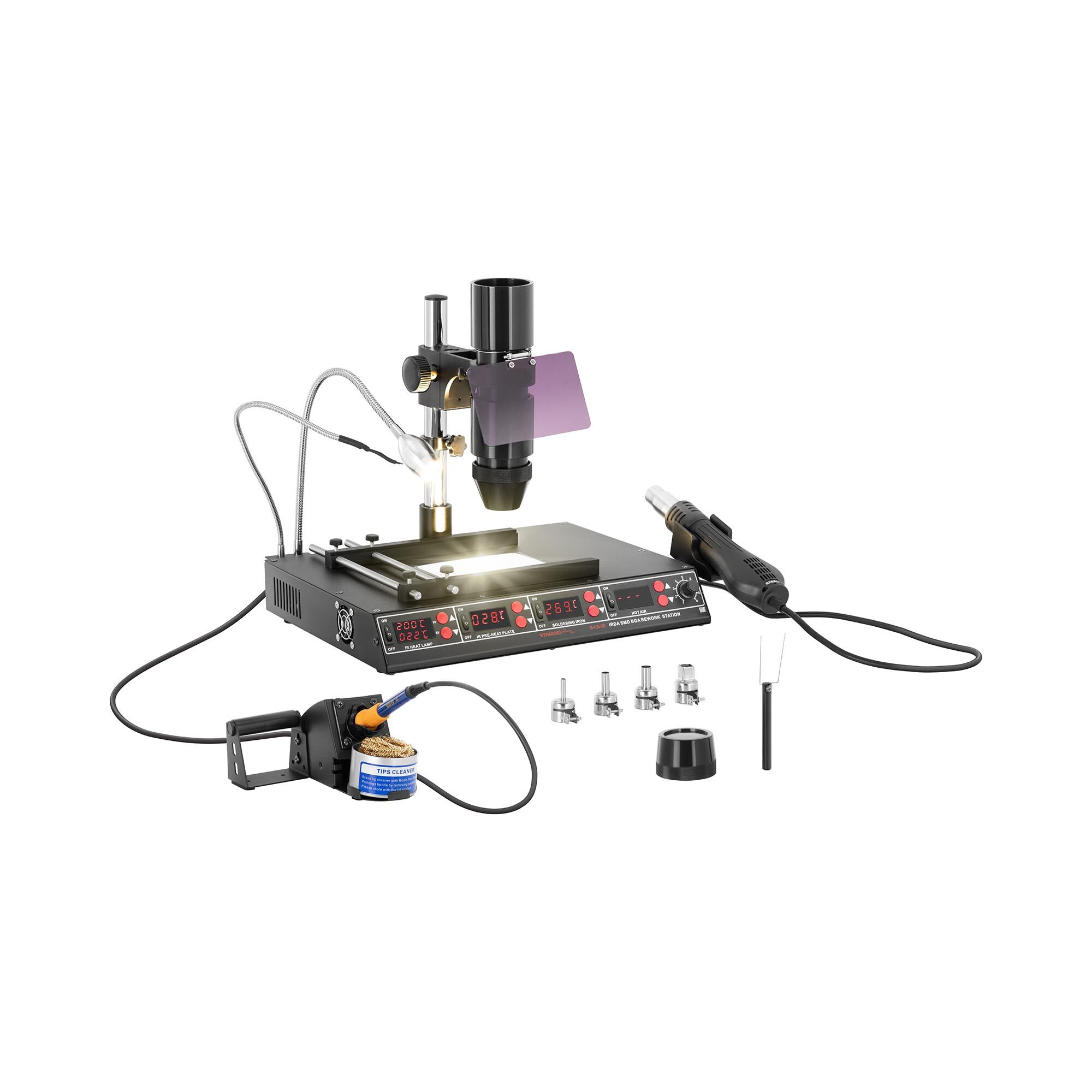 Stamos Soldering Stacja lutownicza - 4w1 - 1415 W - 4 x LED - Basic LĂ¶TSTATION S-LS-15 BASIC