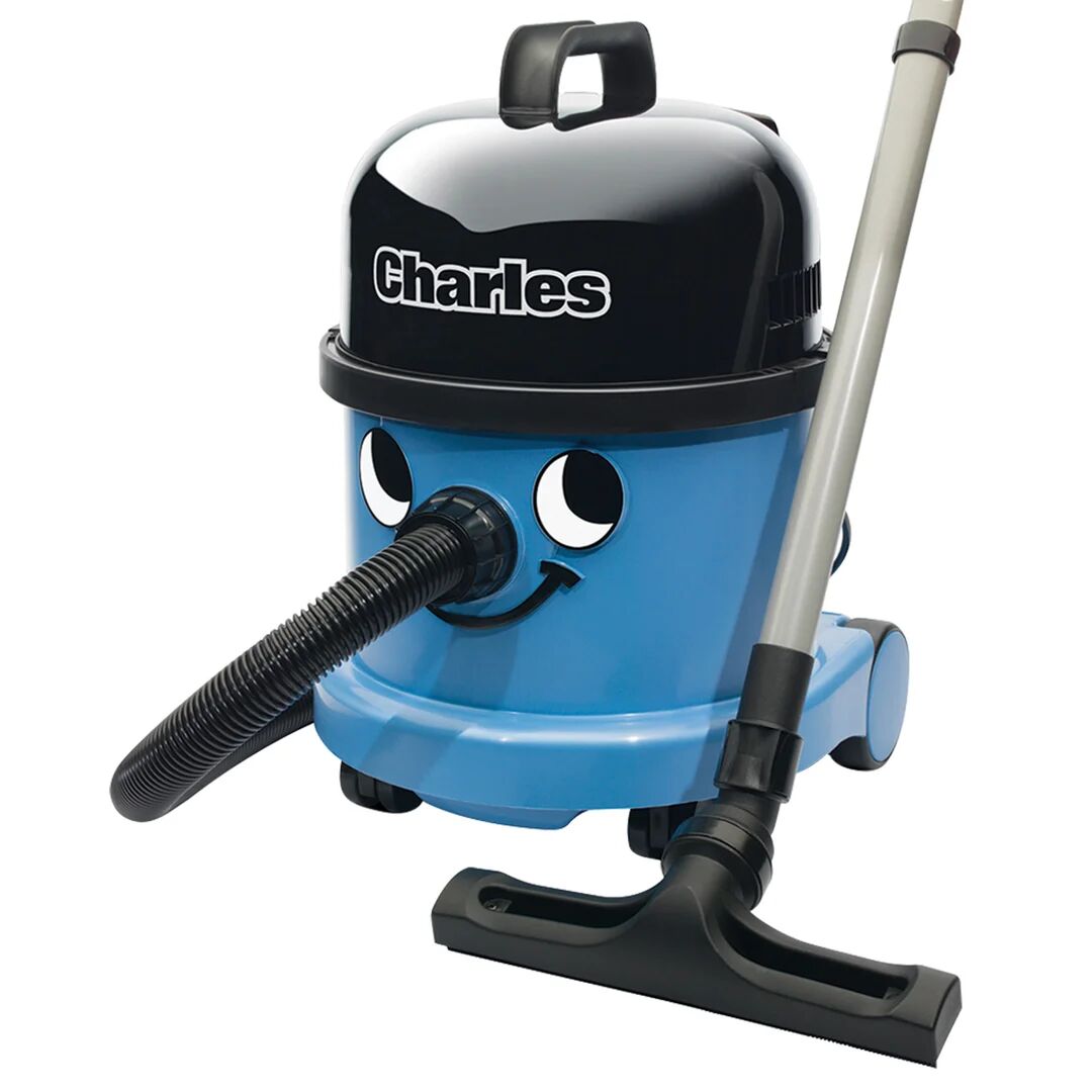 Numatic Henry Charles Wet and Dry Cylinder Vacuum Cleaner blue 61.8 H x 3.8 W x 37.5 D cm