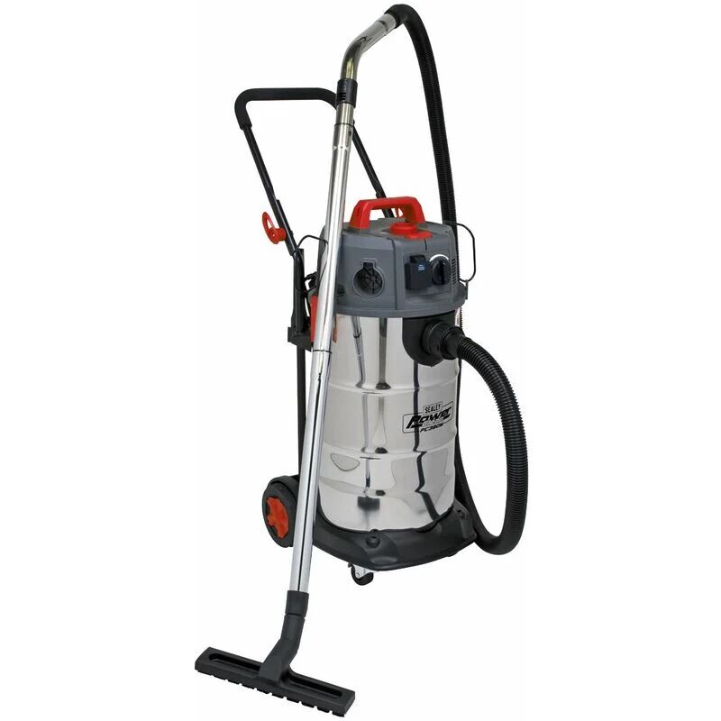 Vacuum Cleaner Industrial Dust-Free Wet/Dry 38L 1500W/230V Stainless Steel Drum m Class Filtration PC380M - Sealey