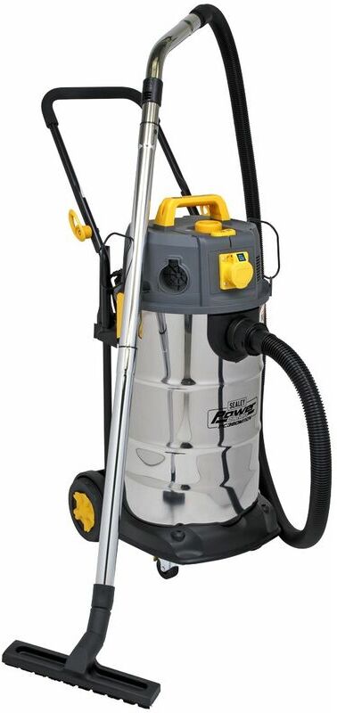 Vacuum Cleaner Industrial Dust-Free Wet/Dry 38L 1100W/110V Stainless Steel Drum m Class Filtration PC380M110V - Sealey