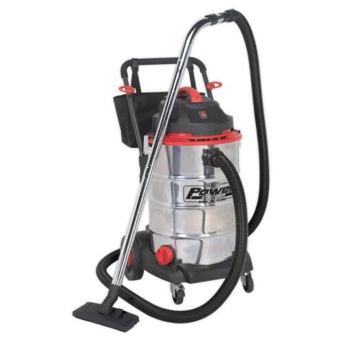 Sealey Stainless Bagless Cylinder Vacuum Cleaner Sealey  - Size: 57cm H X 58cm W X 28cm D