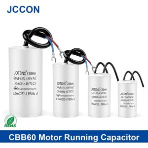 Jccon 2 Stück Cbb60 Motorlaufkondensator 450 Vac Wasserpumpe Startkondensatoren Start Waschmaschine 3 Uf-80 Uf