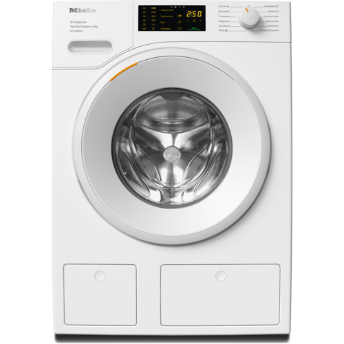 A (A bis G) MIELE Waschmaschine "WSB683 WCS 125 Edition" Waschmaschinen TwinDos zur automatischen Waschmitteldosierung weiß (lotosweiß) Frontlader