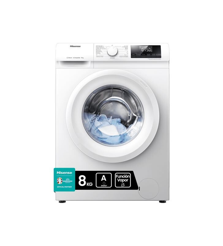 Hisense wfqp801419vm lavadora carga frontal 8kg 1400rpm clase a libre instalcion