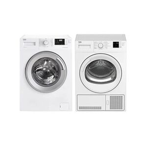 Beko pack lave-linge frontal 8 kg 1400 trsmin 15 programmes sèche linge 8kg pompe à cha - Publicité