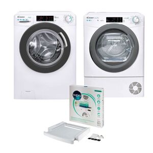 Pack CANDY Lave-linge Frontal 13kg 1400Trs/min + Sèche-linge Condensatiion 10kg + Kit de superposition - Publicité