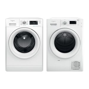 PACK WHIRLPOOL Lave-linge frontal 9kg 1400 trs/min 14 programmes + Sèche-linge frontal condensation 8kg - Publicité