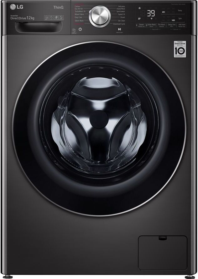 LG TurboWash 360 with Steam+ V10 F4V1012BTSE WiFi-enabled 12 kg 1400 Spin Washing Machine - Black, Black