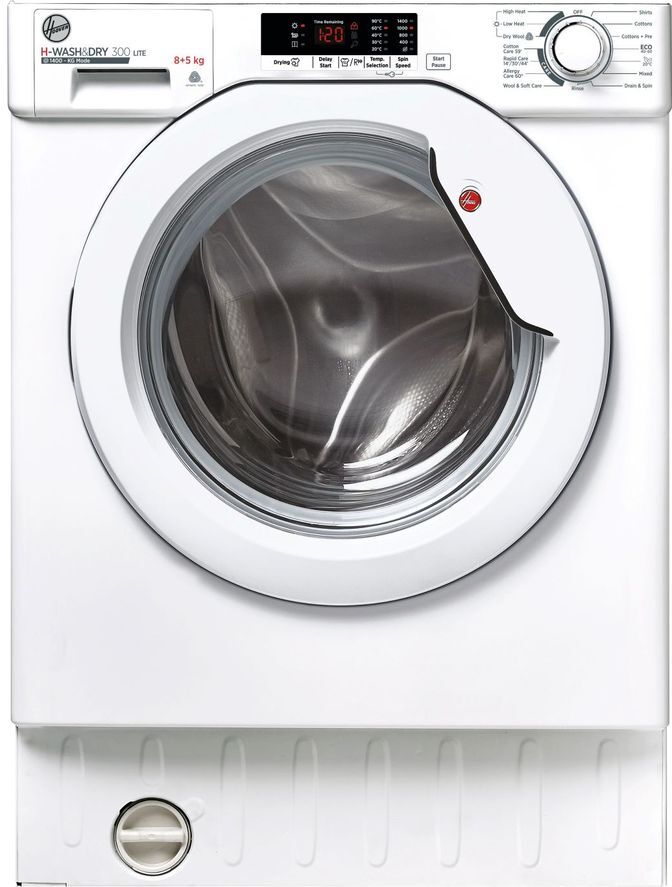 Hoover H-Wash 300 HBD 485D2E Integrated 8 kg Washer Dryer - White, White