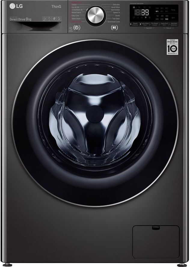 LG TurboWash 360 with AI DD V10 F6V1009BTSE WiFi-enabled 9 kg 1600 Spin Washing Machine - Black, Black