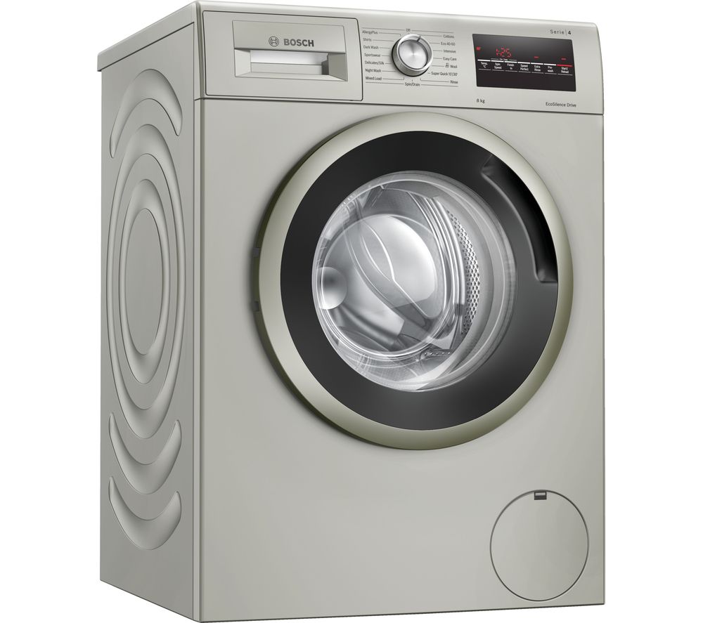 Bosch Serie 4 WAN282X1GB 8 kg 1400 Spin Washing Machine - Silver Inox, Silver
