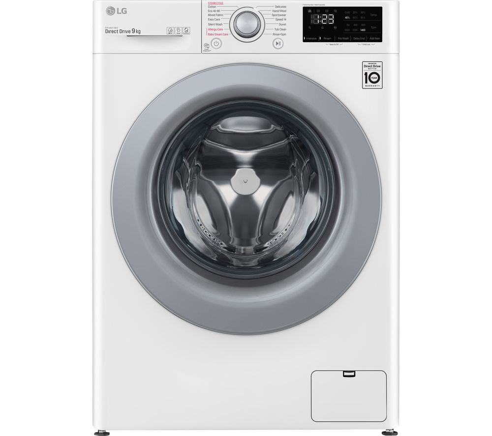 LG AI DD V3 F4V309WSE 9 kg 1400 Spin Washing Machine - White, White