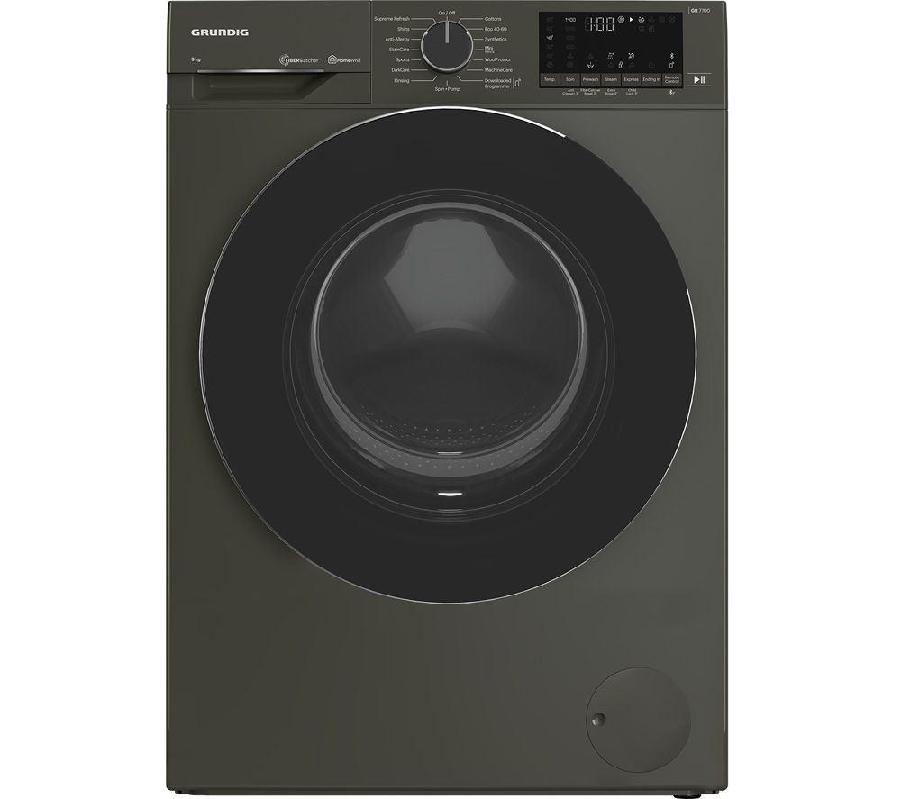 Grundig FiberCatcher GW78941FG Bluetooth 9 kg 1400 Spin Washing Machine - Graphite, Graphite