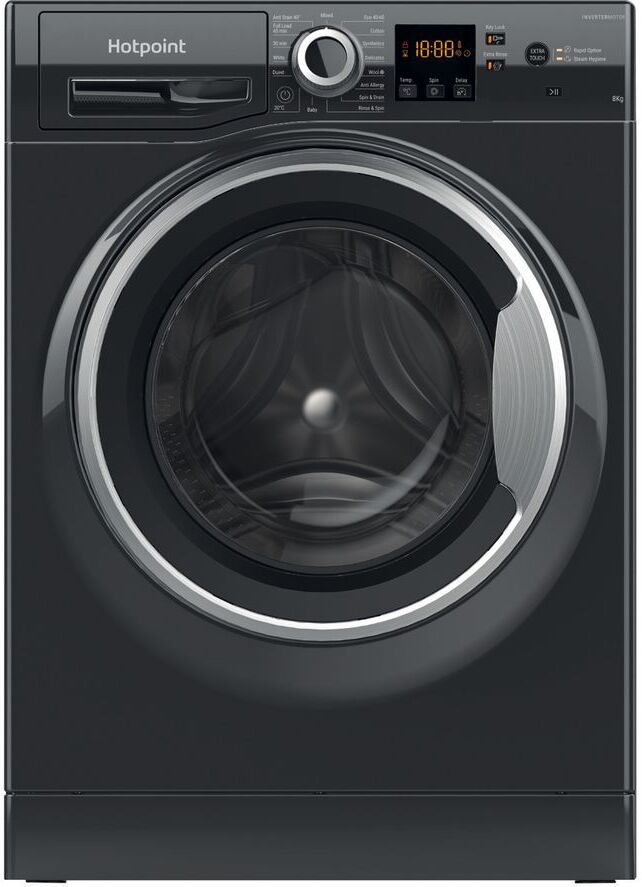 Hotpoint Core NSWR 843C BS UK N 8 kg 1400 Spin Washing Machine - Black, Black