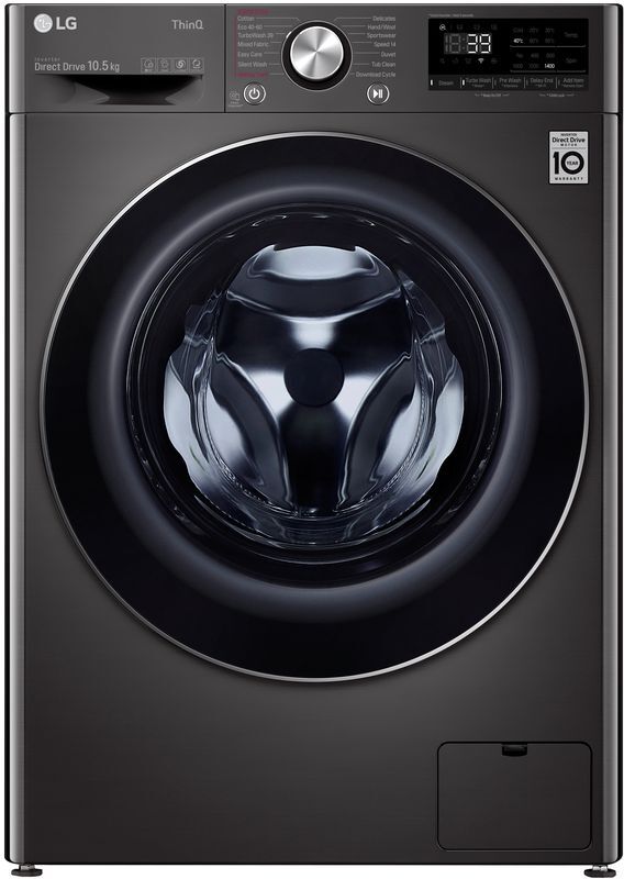 LG TurboWash 360 with AI DD V9 F4V910BTSE WiFi-enabled 10.5 kg 1400 Spin Washing Machine - Black, Black