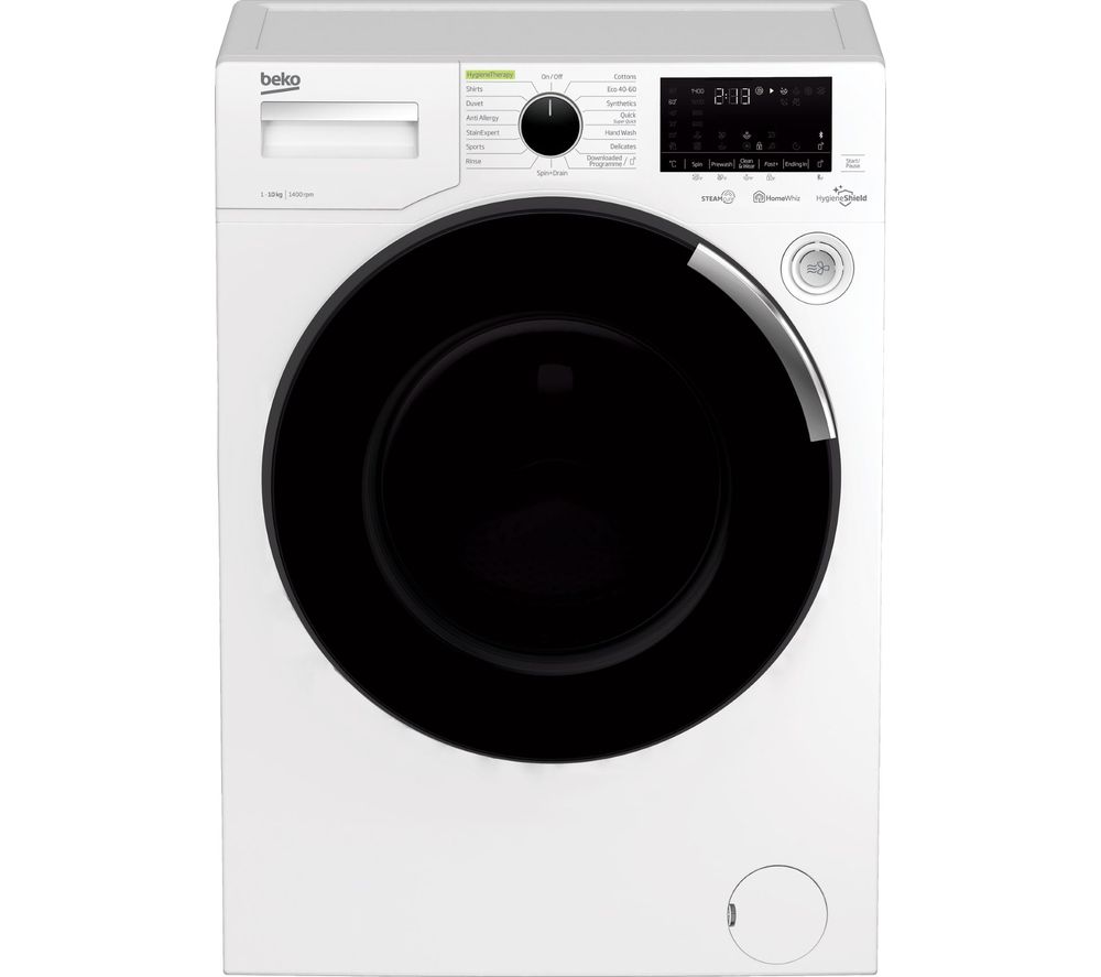 Beko Pro HygieneShield WEY104064TW Bluetooth 10 kg 1400 Spin Washing Machine - White, White