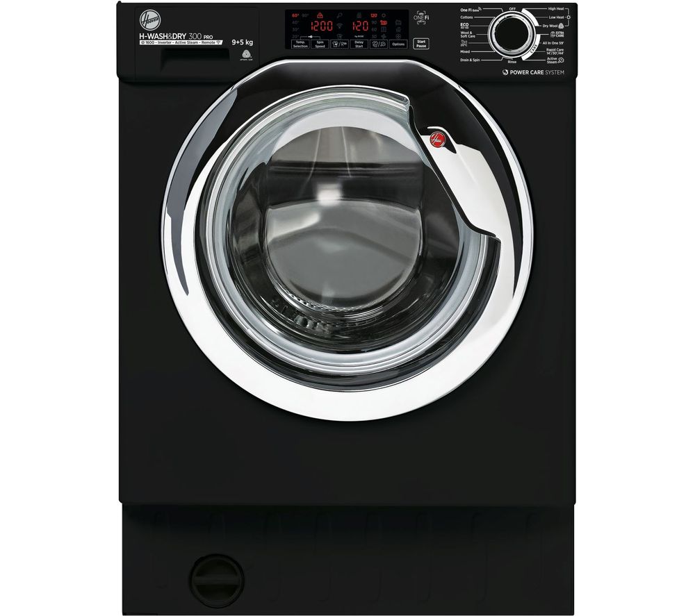 Hoover H-WASH &amp; DRY 300 Pro HBDOS695TAMCBT WiFi-enabled Integrated 9 kg Washer Dryer - Black, Black