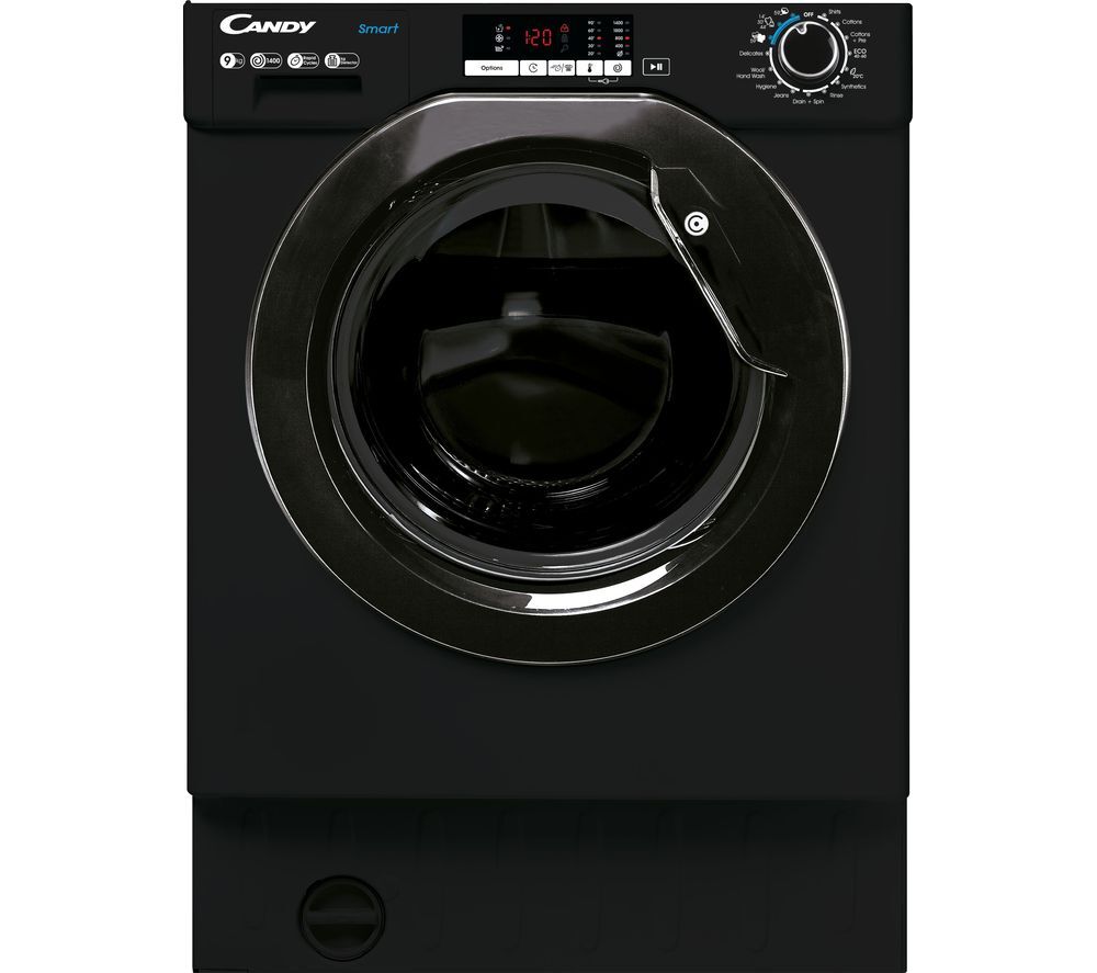 Candy CBW49D2BBE Integrated 9 kg 1400 Spin Washing Machine - Black, Black