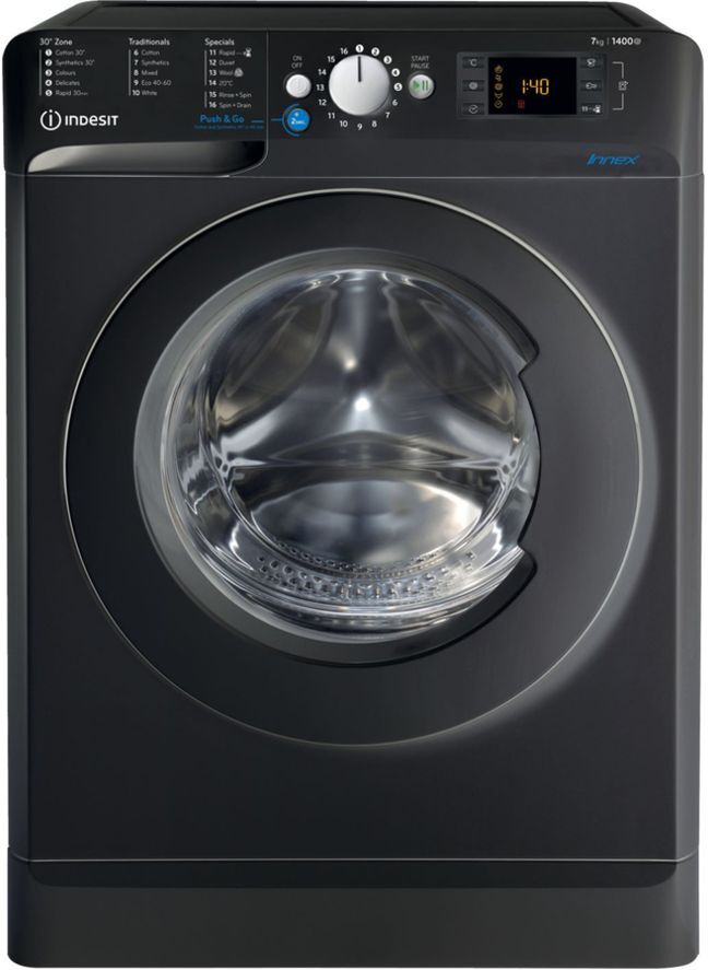 Indesit Innex BWE 71452K UK N 7 kg 1400 Spin Washing Machine - Black, Black