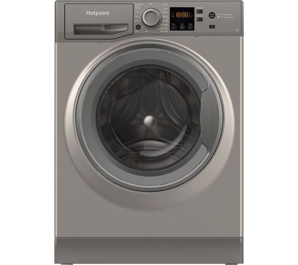 Hotpoint NSWR 743U GK UK N 7 kg 1400 Spin Washing Machine - Graphite, Graphite