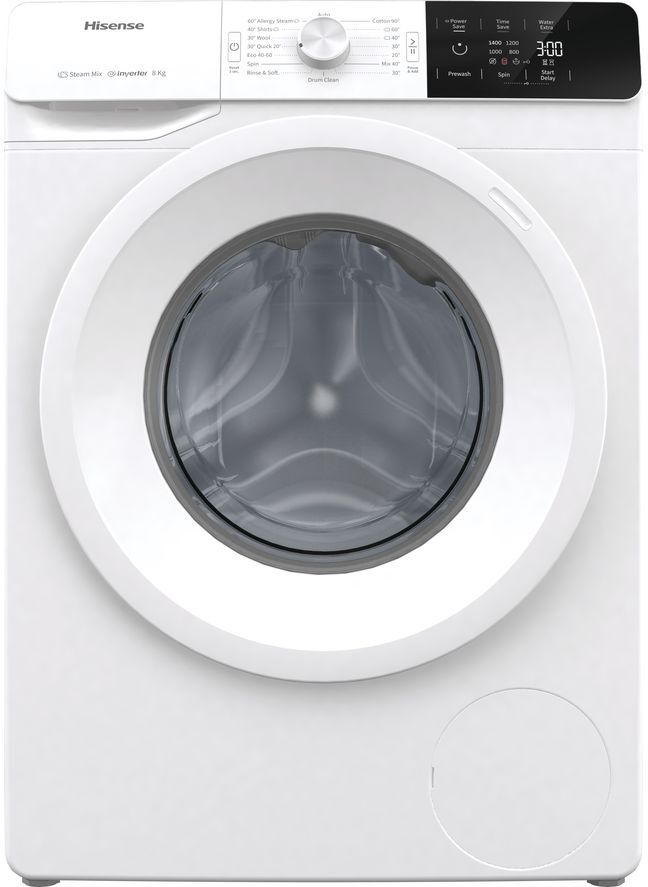 HISENSE WFGE80141VM 8 kg 1400 Spin Washing Machine - White, White