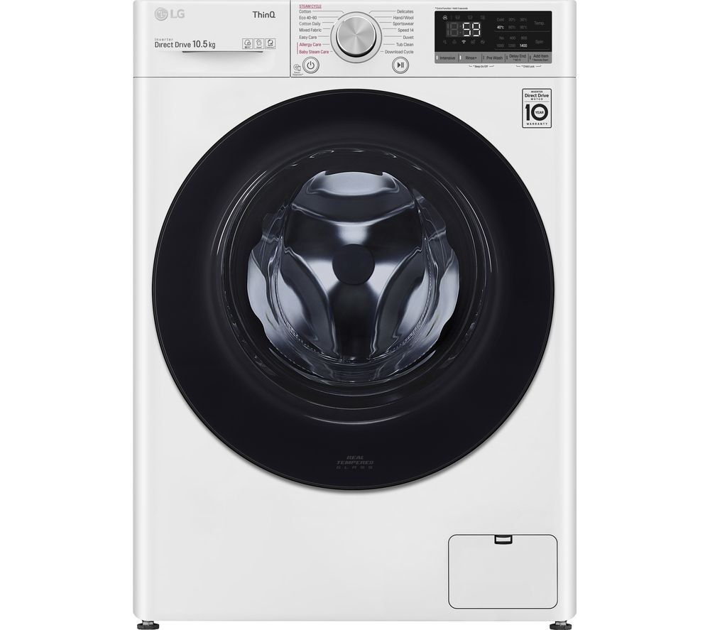 LG AI DD V5 F4V510WSE WiFi-enabled 10.5 kg 1400 Spin Washing Machine - White, White