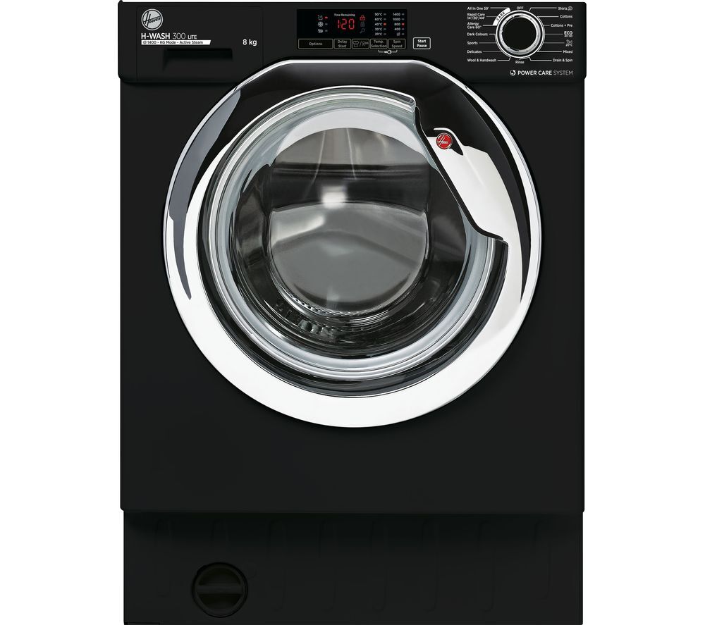 Hoover H-Wash 300 HBWS48D1ACBE Integrated 8 kg 1400 Spin Washing Machine - Black, Black
