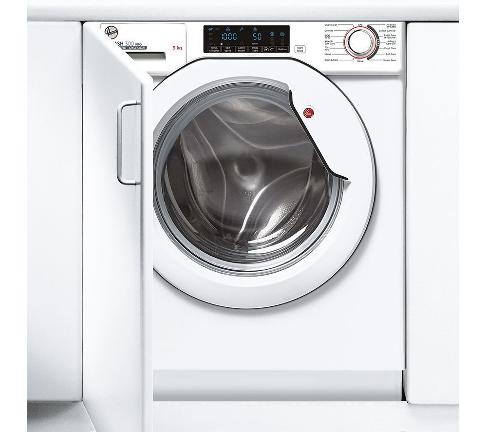 Hoover H-WASH &amp; DRY 300 Pro HBDOS695TMET WiFi-enabled Integrated 9 kg Washer Dryer - White, White