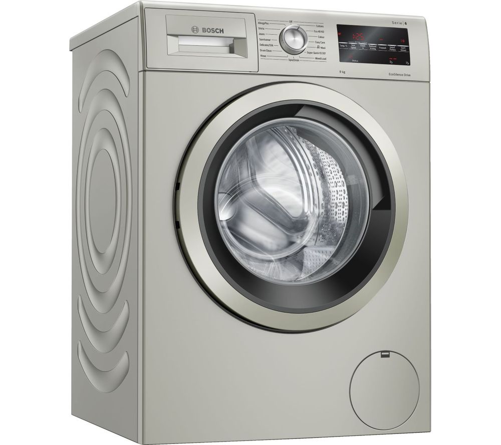 Bosch Serie 6 WAU28TS1GB 9 kg 1400 Spin Washing Machine - Silver Inox, Silver