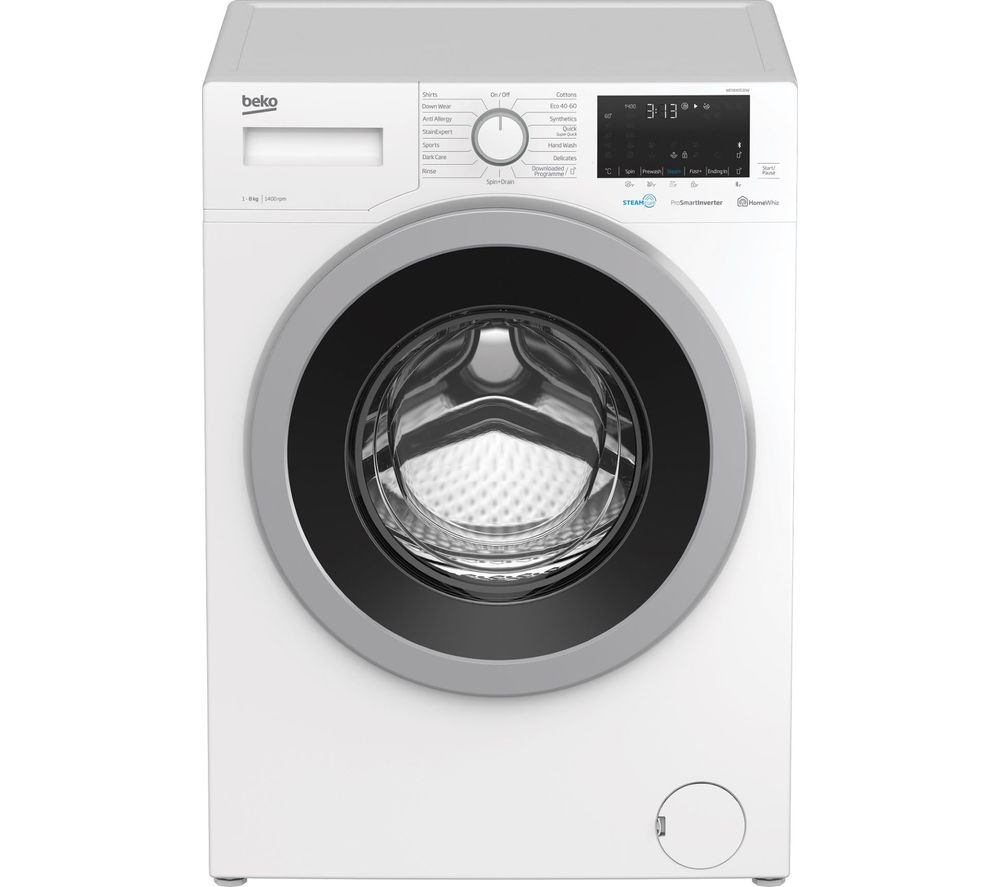 Beko Pro RecycledTub WEX840530W Bluetooth 8 kg 1400 Spin Washing Machine - White, White