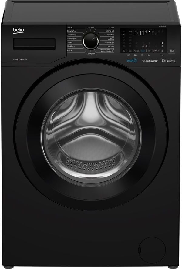 Beko Pro RecycledTub WEX840530B Bluetooth 8 kg 1400 Spin Washing Machine - Black, Black