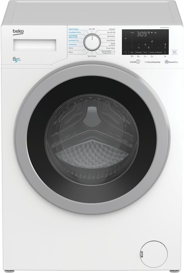 Beko Pro RecycledTub WDEX8540430W Bluetooth 8 kg Washer Dryer - White, White