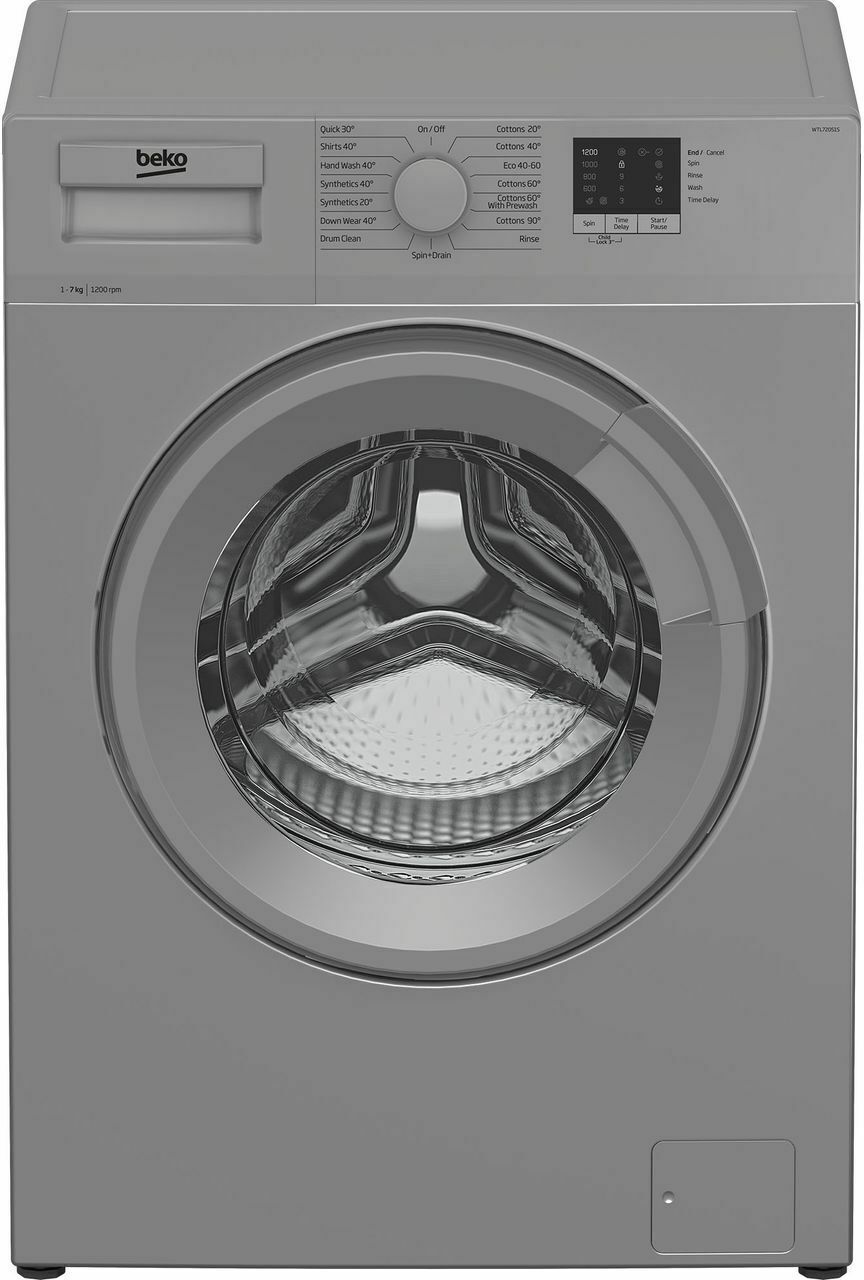 Beko WTL72051S 7Kg 1200 Spin Washing Machine Silver