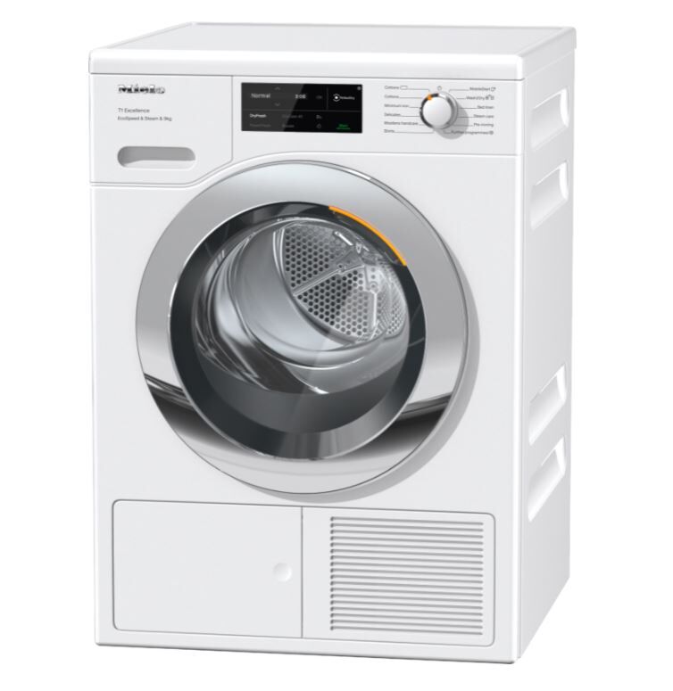 Miele TEL785WP Ecospeed & Steam 9kg Heat-Pump Tumble Dryer - White