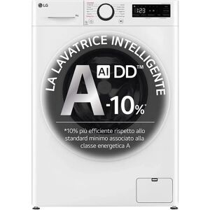 LG F2R3S08NSWW Lavatrice 8kg AI DD, Classe A-10%, 1200 giri, Vapore, AI Wash